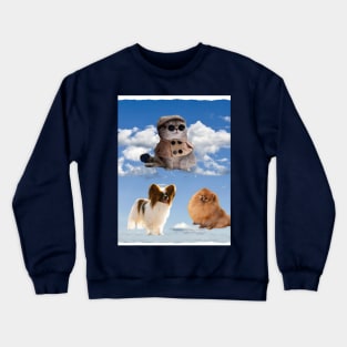 cat and dogs on the sky Crewneck Sweatshirt